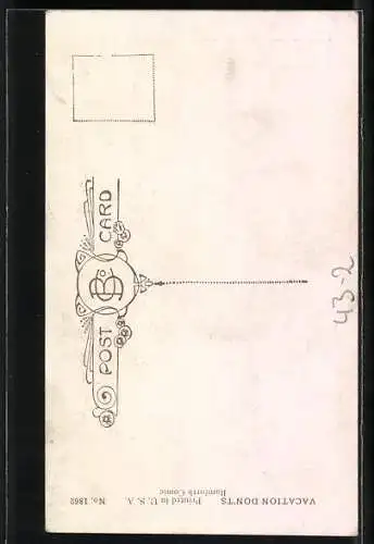 Künstler-AK Frau in Badeanzug mit Hut, I can just see you enticing them... I think it`s time you came home!