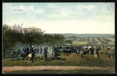 AK Im Biwak, Infanterie im Feld
