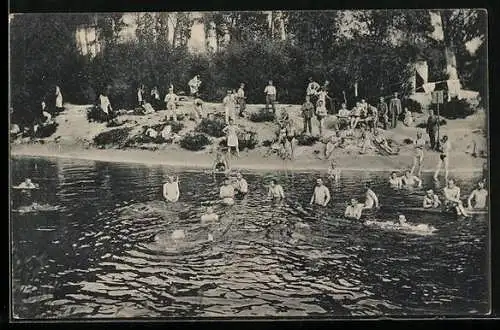 AK Aisne, Sächsische Soldaten beim Baden in der Aisne