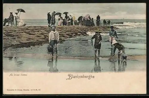 AK Blankenberghe, Au brise-lames, Kinder am Strand
