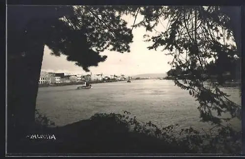 AK Valdivia, Flusspartie mit Schiffen und Uferpromenade