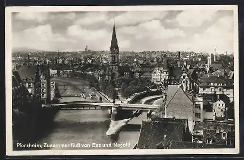 AK Pforzheim, Zusammenfluss von Enz und Nagold