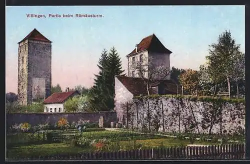 AK Villingen / Schwarzwald, Partie beim Römäusturm