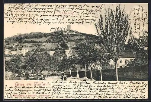 AK Karlsruhe, Blick auf den Turmberg