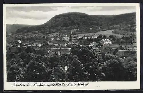 AK Bleicherode a. H., Blick auf die Stadt und Windolskopf