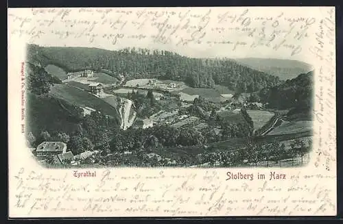 AK Stolberg im Harz, Tyrathal, Landschaftspanorama
