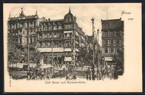 AK Berlin, Café Bauer und Kranzler-Ecke