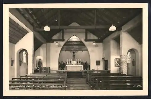 AK Blankenfelde /Zossen, St. Nikolauskirche, Innenansicht