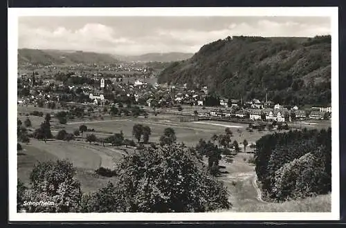 AK Schopfheim, Panorama der Stadt und Umgebung