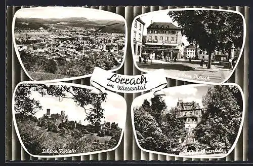 AK Lörrach im Wiesental, Schloss Rötteln, Café beim Binoth, Schloss Rosenfels