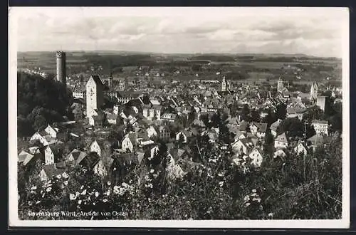 AK Ravensburg /Württ., Ansicht von Osten, Stadtpanorama