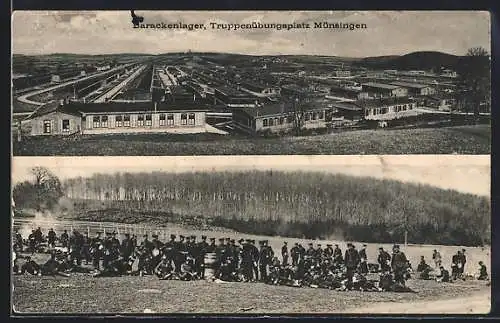 AK Münsingen, Barackenlager, Truppenübungsplatz