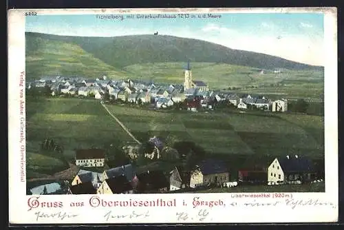 AK Oberwiesenthal i. Erzgeb., Fichtelberg mit Unterkunftshaus