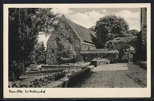 AK Riesa /Elbe, Im Rathausshof