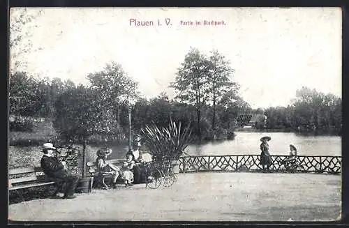 AK Plauen i. V., Partie im Stadtpark