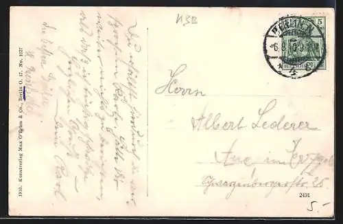 AK Berlin-Tegelort, Dampferstation, Segelboote