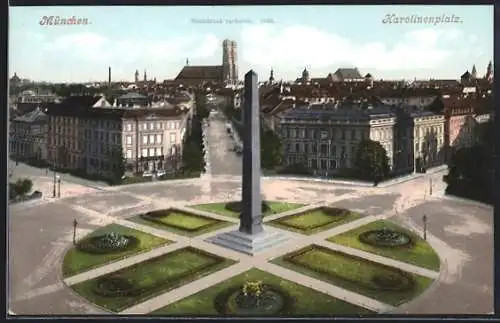 AK München, Karolinenplatz, Obelisk