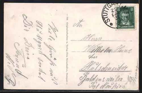 AK Stuttgart, Panoramaansicht der Stadt