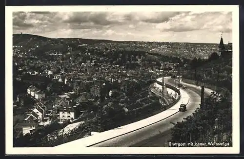 AK Stuttgart, Neuer Weinsteig, Stadtpanorama