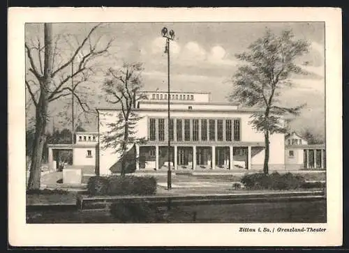 AK Zittau i. Sa., Grenzland-Theater