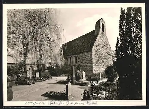 AK Lichterfelde-Giesensdorf, Dorfkirche mit Friedhof