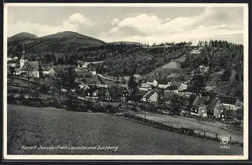 AK Jonsdorf, Ortsansicht mit Lausche und Buchberg