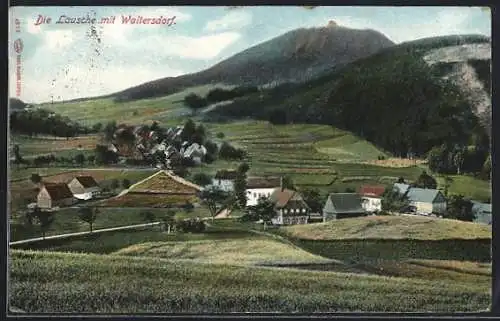 AK Waltersdorf / Sachsen, Ortsansicht mit der Lausche