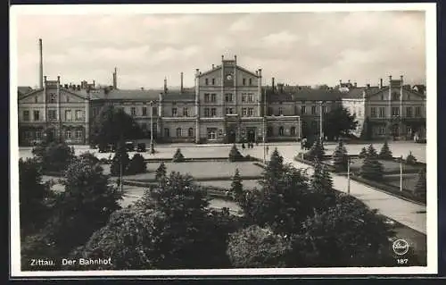 AK Zittau i. Sa., Blick zum Hauptbahnhof