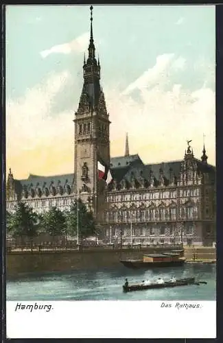 AK Hamburg, Das Rathaus mit Ruderboot