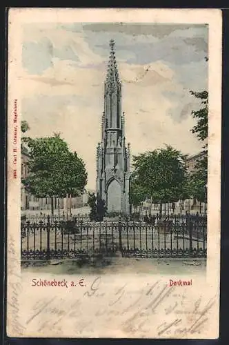 AK Schönebeck a. E., Das Denkmal