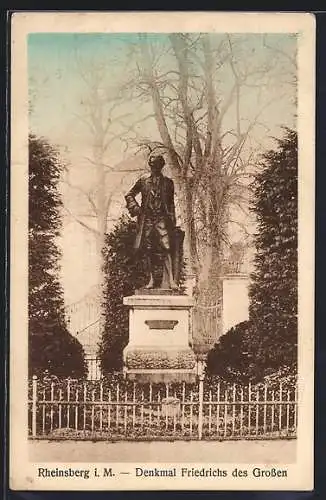 AK Rheinsberg i. M., Denkmal Friedrichs des Grossen