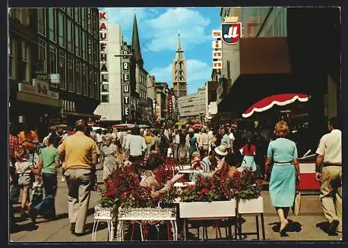 AK Gelsenkirchen, Bahnhofstrasse mit Kaufhalle und Türmen