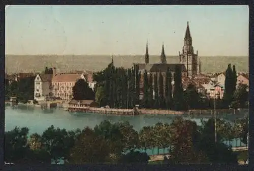 AK Konstanz, Uferpartie mit Kirche