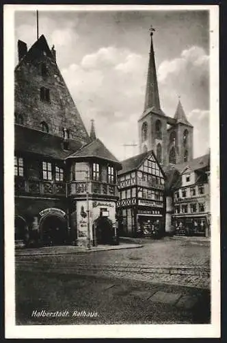 AK Halberstadt, Rathaus mit Polizei-Inspection