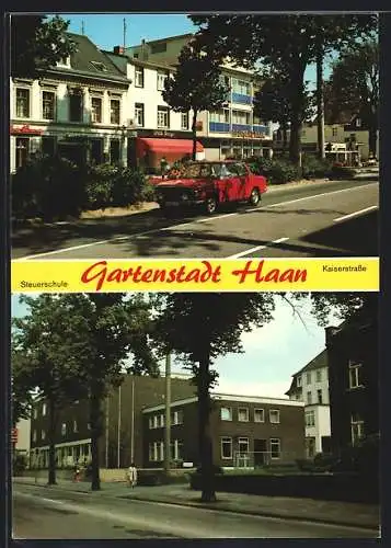 AK Haan, Kaiserstrasse mit Deutscher Bank, Steuerschule