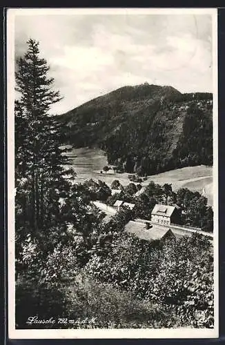 AK Lausche /Zittauer Gebirge, Die Lausche mit Waltersdorf