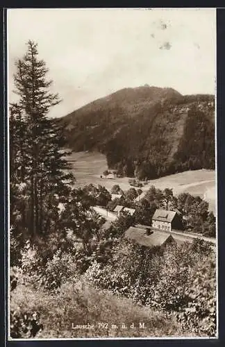 AK Lausche, Strassenpartie mit Bäumen