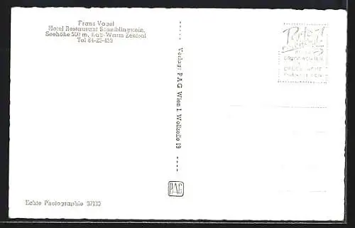 AK Klosterneuburg, Scheiblingstein, Hotel und Restaurant Scheiblingstein, Inh. Franz Vogel