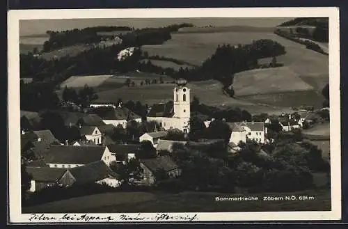 AK Zöbern /N.-Ö., Ortsansicht mit Blick auf die Kirche