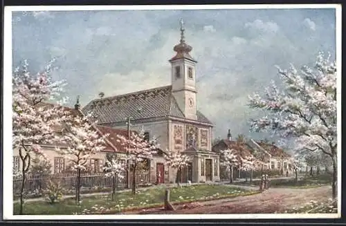 AK Maria Ellend a. d. Donau, Partie a. d. Kirche