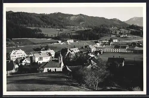 AK Mitterbach, Ortsansicht mit Bergpanorama