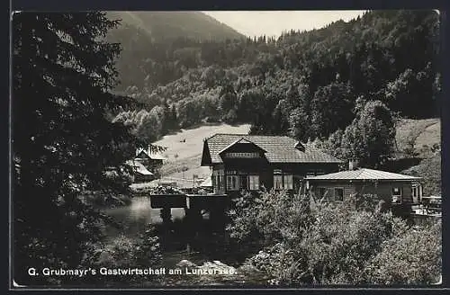 AK Lunz am See, Lunzersee, G. Grubmayr`s Gasthof Seeterrasse