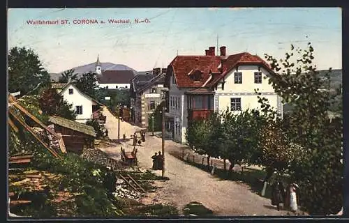 AK St. Corona a. Wechsel, Strassenpartie aus der Vogelschau