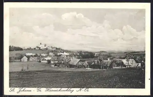 AK Weinzierl am Walde, St. Johann bei Gr. Heinrichsschlag, Ortsansicht vom Feld aus