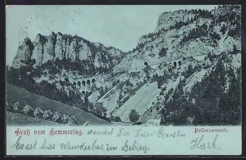 AK Semmering, Viadukt an der Polleroswand