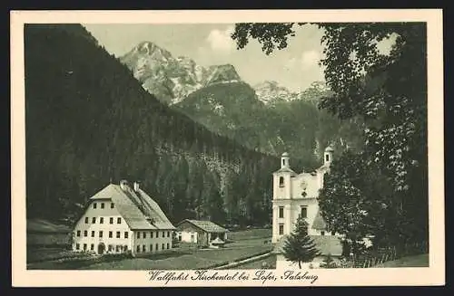 AK St. Martin bei Lofer, Kirchenthal, Blick auf die Wallfahrtskirche