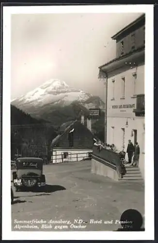 AK Annaberg, Hotel und Pension Alpenheim, Blick mit Ötscherberg