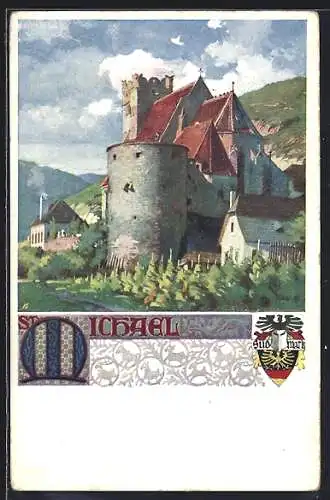 Künstler-AK Weissenkirchen, Blick nach St. Michael
