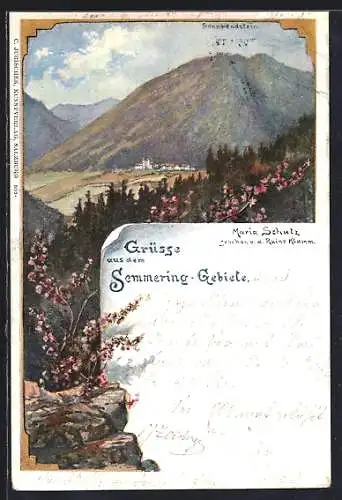 AK Semmering, Talblick von der Ruine Klamm