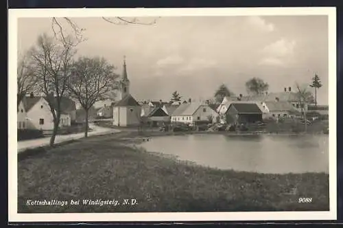 AK Windigsteig /N.-Oe., Kottschallings, Ortspartie am Weiher